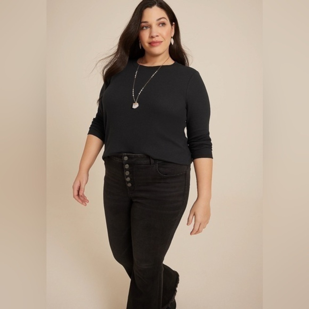 Maurices 1X 24/7 Ada ribbed long sleeve tee NWT